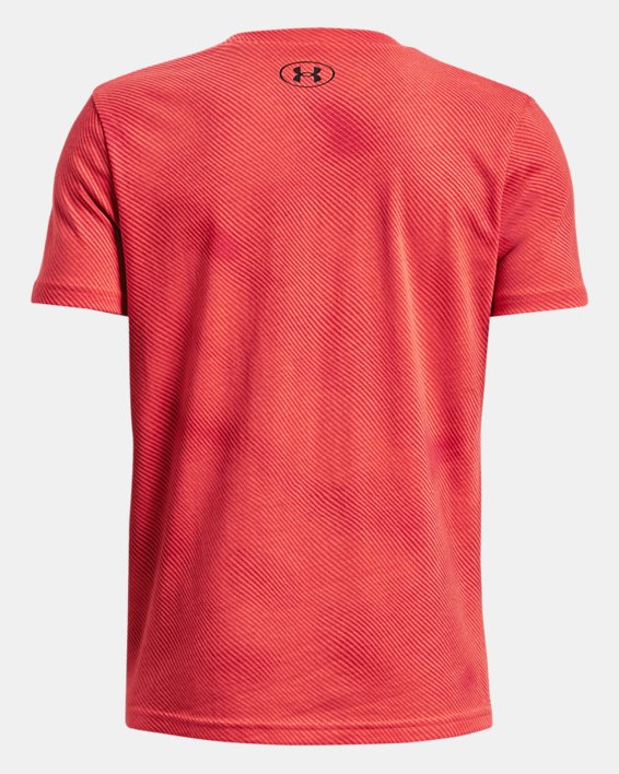 Boys' UA Sportstyle Logo Printed Short Sleeve, Red, pdpMainDesktop image number 1